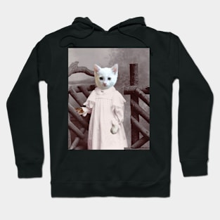 Sepia White Kitten Hoodie